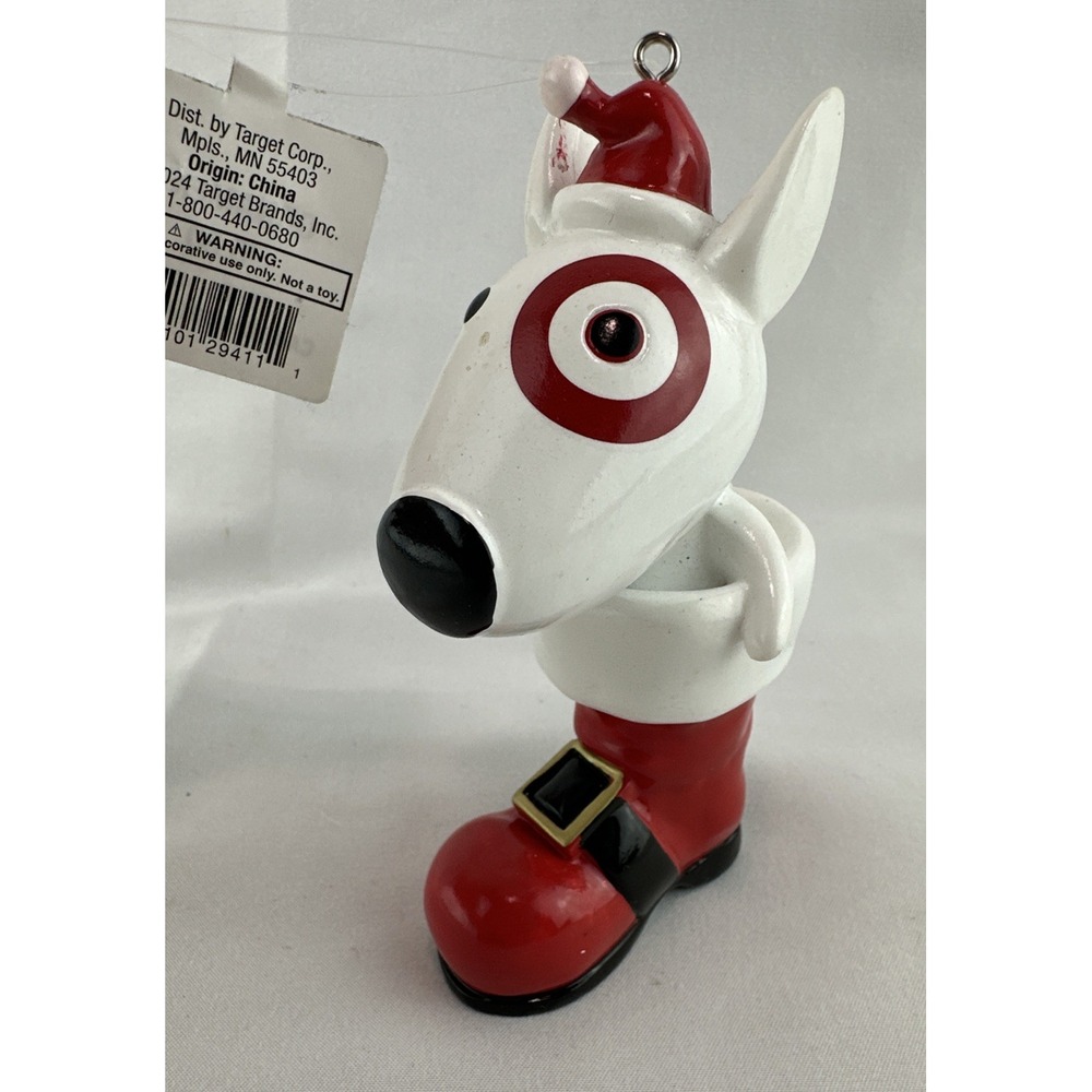 Target Wondershop‎ 2024 Bullseye Dog in Santa Boot Christmas Tree Ornament NEW